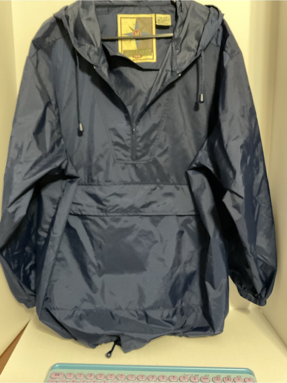 Vintage Middlebrook Park Men's Navy Hooded Windbreaker Jacket